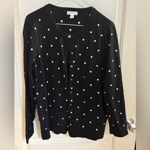 Charter Club Black and White Polka Dot Sweater